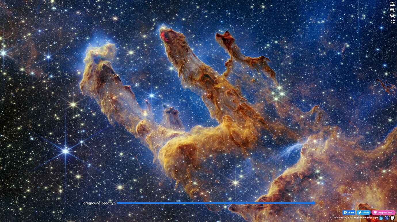 JWST Pillars of Creation Finding & Sharing Data WorldWide Telescope